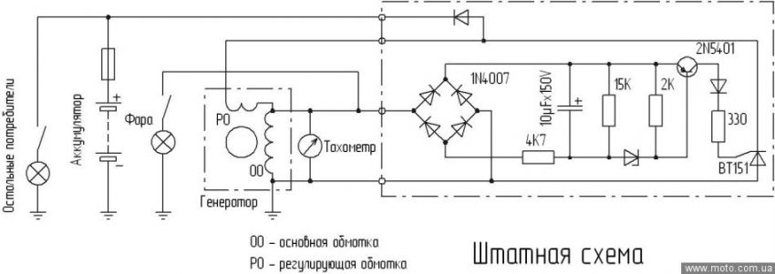 Схема генератора скутера 4т