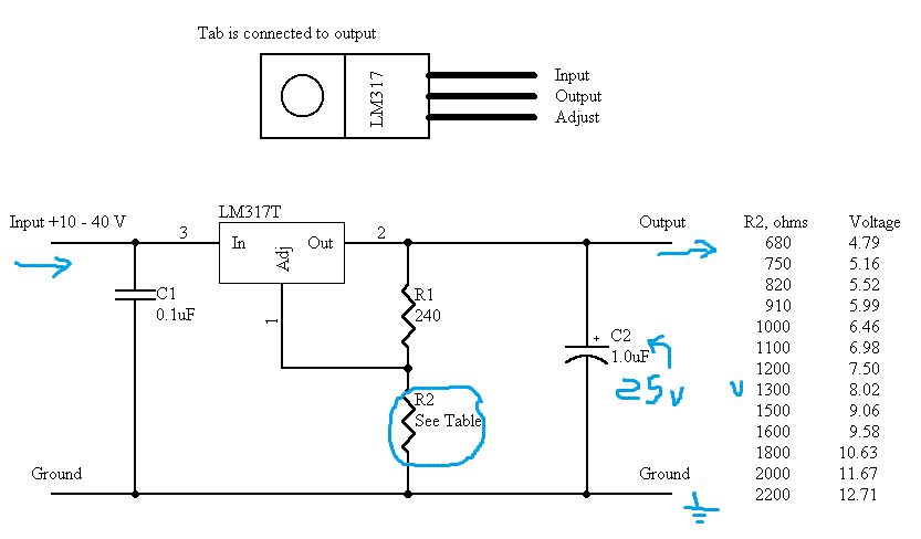 Диммер на lm317 схема