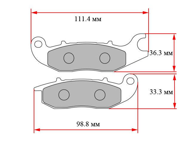 тормозные колодки задние 125cc/150cc (111,4x36,3x7