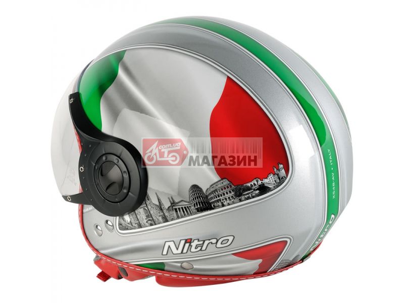 шлем nitro x548-av italy white-red-green (полулице