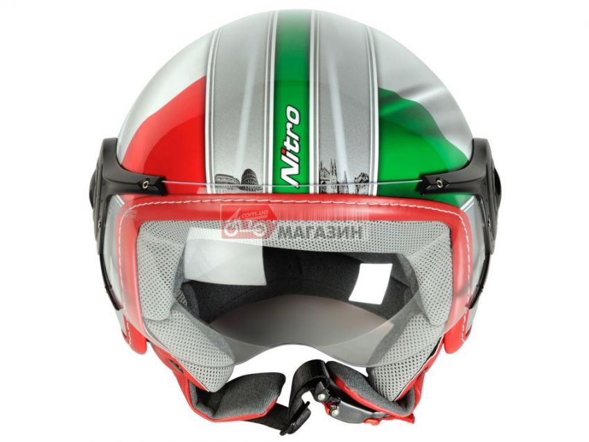 шлем nitro x548-av italy white-red-green (полулице