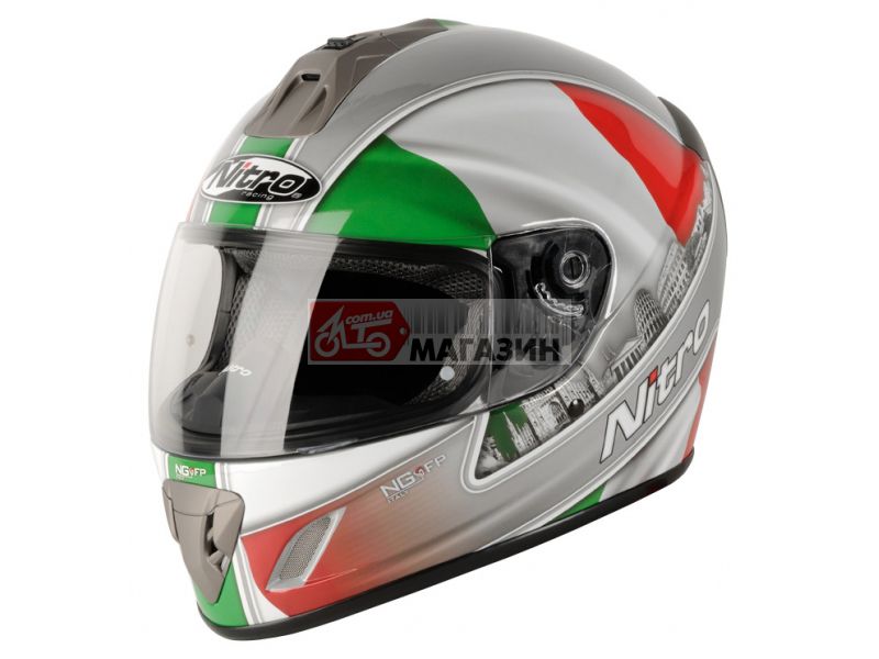 шлем nitro ngfp italy white-red-green (интеграл)