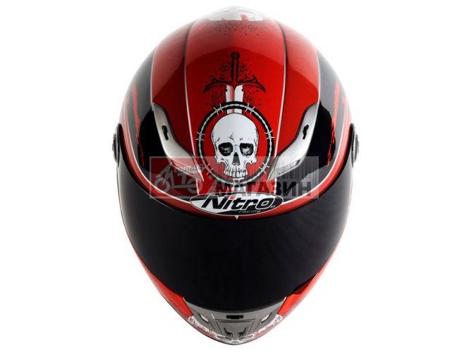 шлем nitro hellrazor red-black (интеграл)