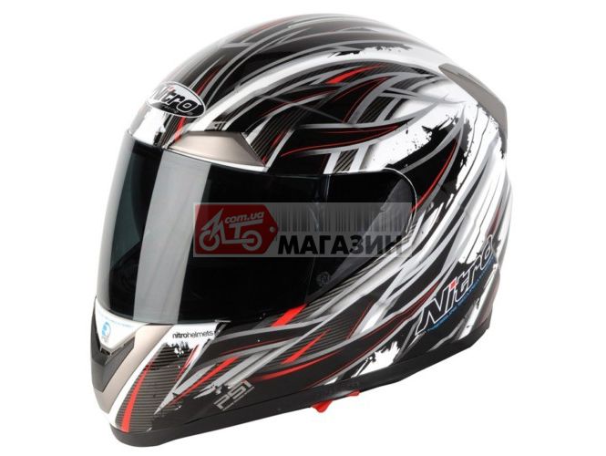 шлем nitro n psi sidewinder white-black-red (интег