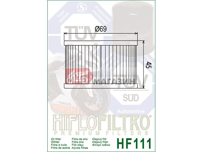 фильтр масляный hiflofiltro hf111