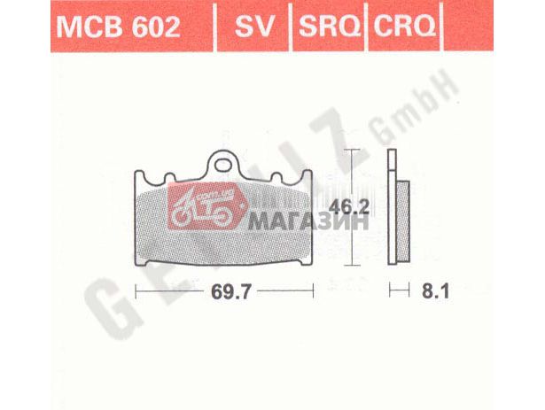 тормозные колодки дисковые trw-lucas  mcb 602