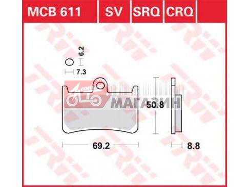 тормозные колодки дисковые trw-lucas  mcb 611sv