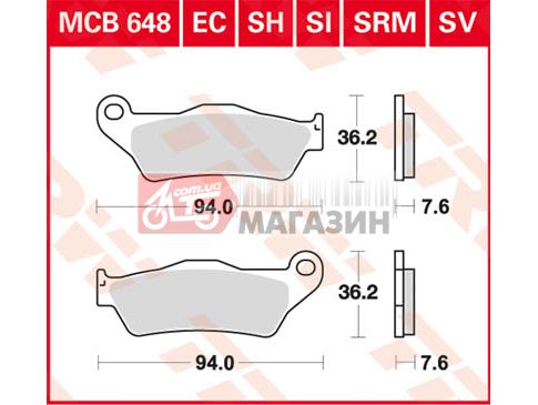 тормозные колодки дисковые trw-lucas  mcb 648 si
