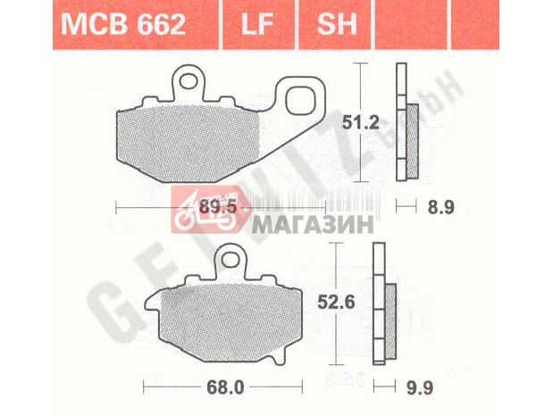 тормозные колодки дисковые trw-lucas  mcb 662