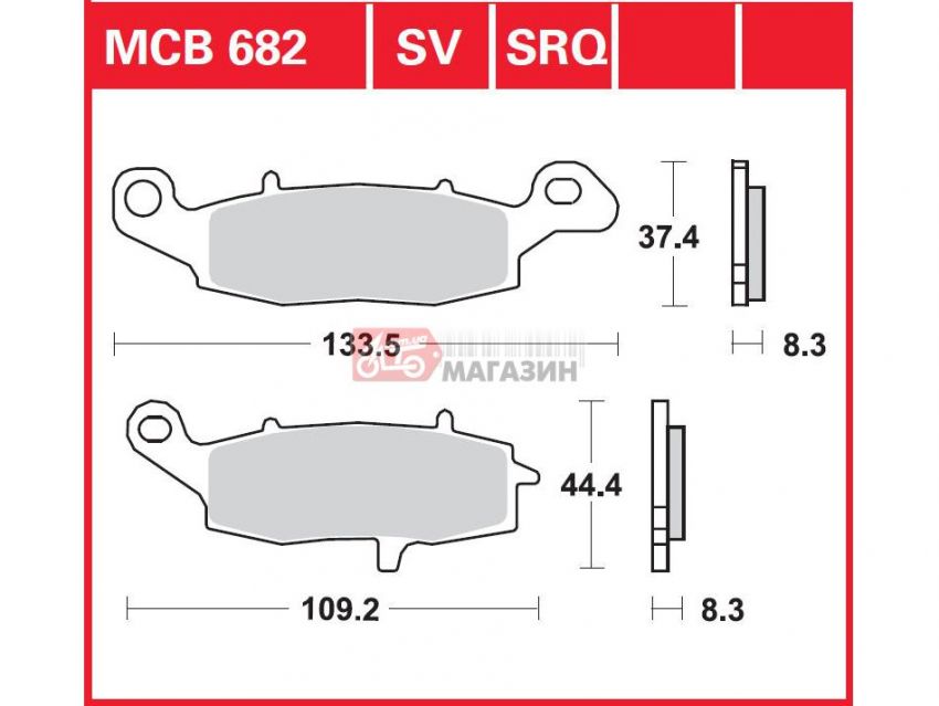 тормозные колодки дисковые trw-lucas mcb 682 sv