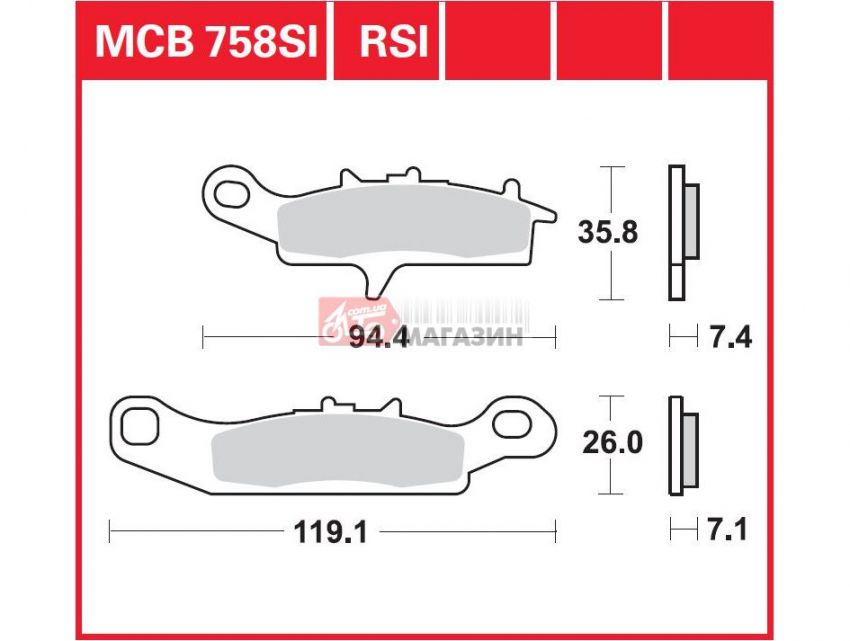 тормозные колодки дисковые trw-lucas mcb 758 si