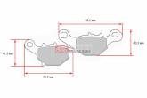 Гальмівні колодки передні дискові Suzuki Address 100/110cc/LETS 50cc (75.7x41.5x8.2/99.2x40.3x7.1) (2шт)