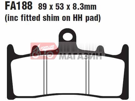 тормозные колодки дисковые ebc fa188hh