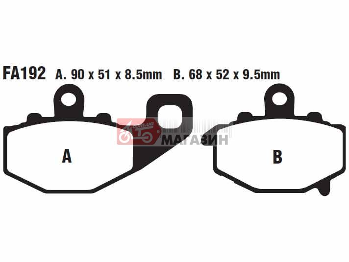 тормозные колодки дисковые ebc fa192hh