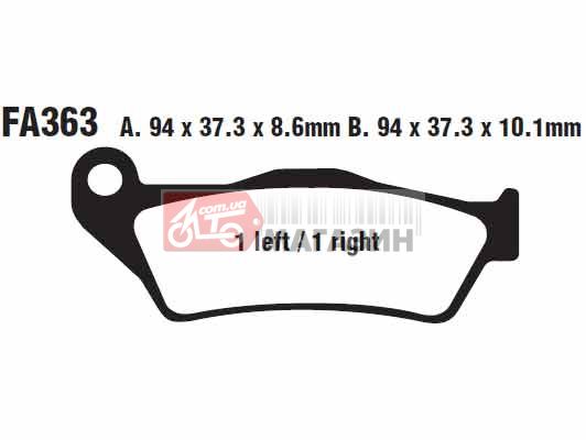 тормозные колодки дисковые ebc fa363v