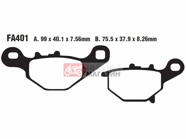 тормозные колодки дисковые ebc fa401tt