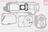 Прокладки двигуна 47мм-80cc (довгий варіатор) 139QMB BAJAJ