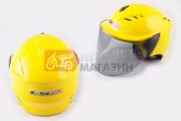 Шлем открытый LS2 100 (аэроформа, черный визор) (size:XL, желтый)