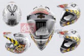 Шлем кроссовый LS2 MX433 (с визором, size:ХL, белый, JUSTICE)